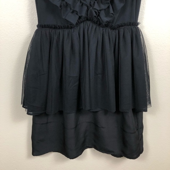 Keepsake Black Ruffle Tiered Mini Dress Size 2 - Picture 3 of 13